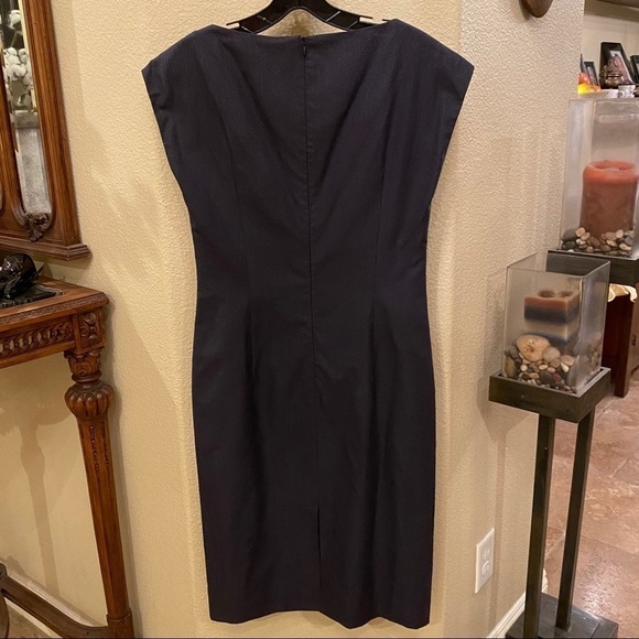RENA LANGE Navy Polka Dot Sleeveless Dress Size 6 - Picture 5 of 9